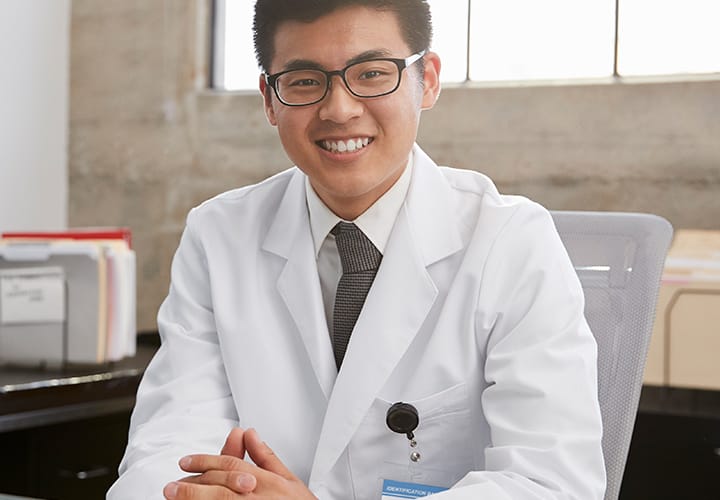 Picture of a health professional smiling