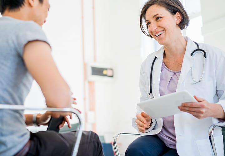 Picture of doctor and patient during consultation