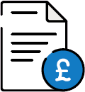 Billing icon with a GBP sign