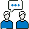Icon of two people chatting