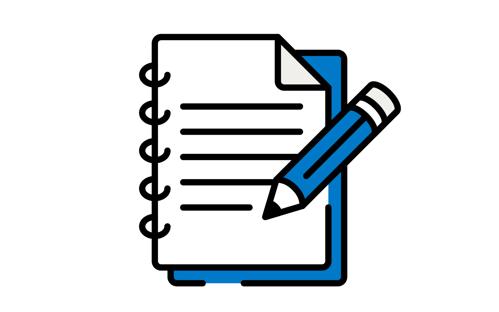 Icon of a notebook with a pencil