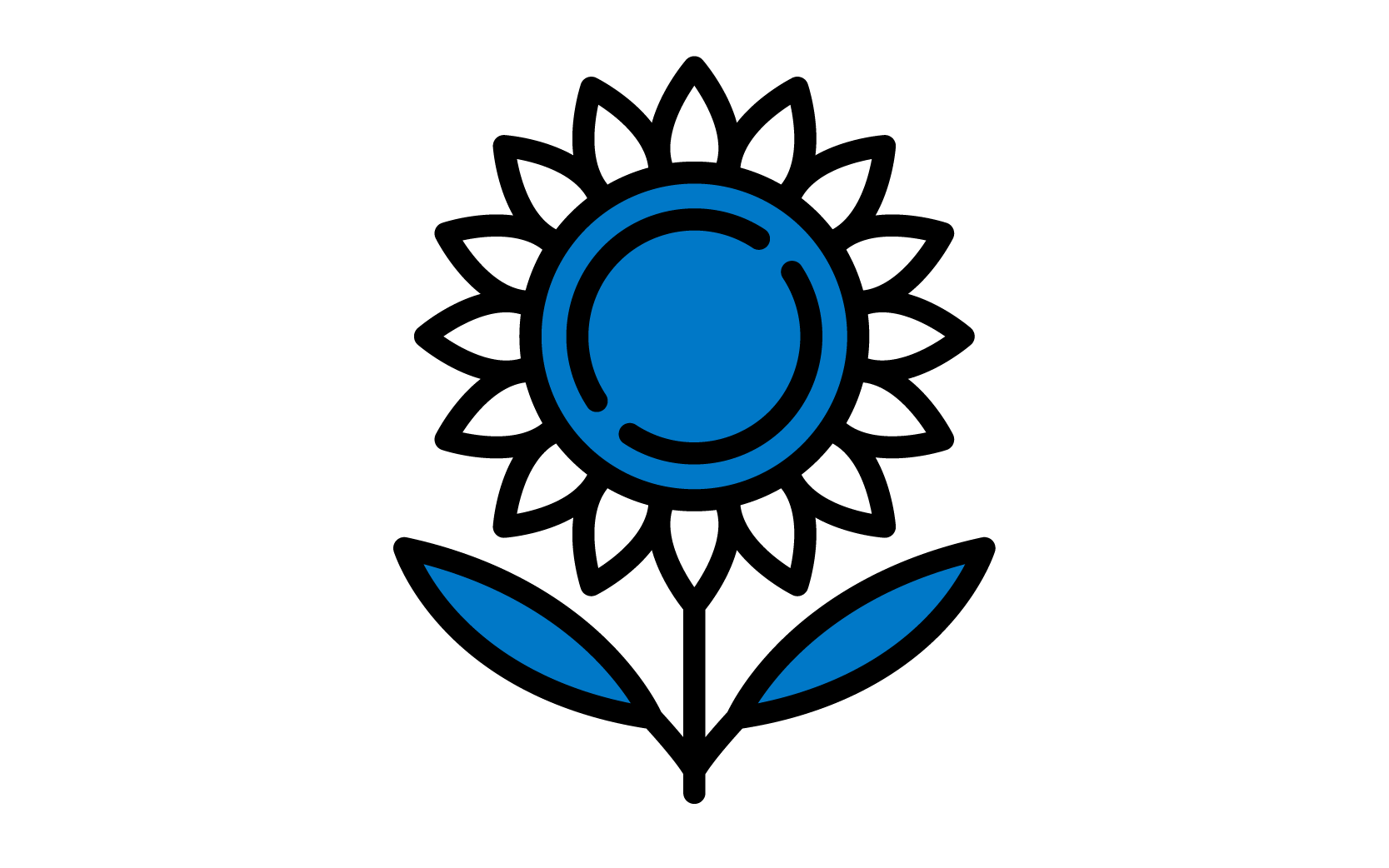 Icon of a blue and white sunflower