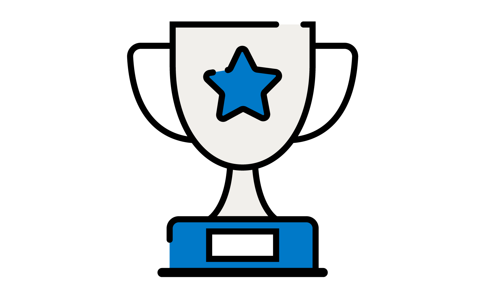 Icon of an award with a blue star