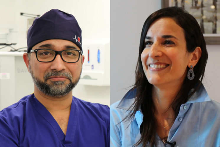 A picture of Rocio, endometriosis patient, and Mr Amer Raza, Consultant Gynaecologist