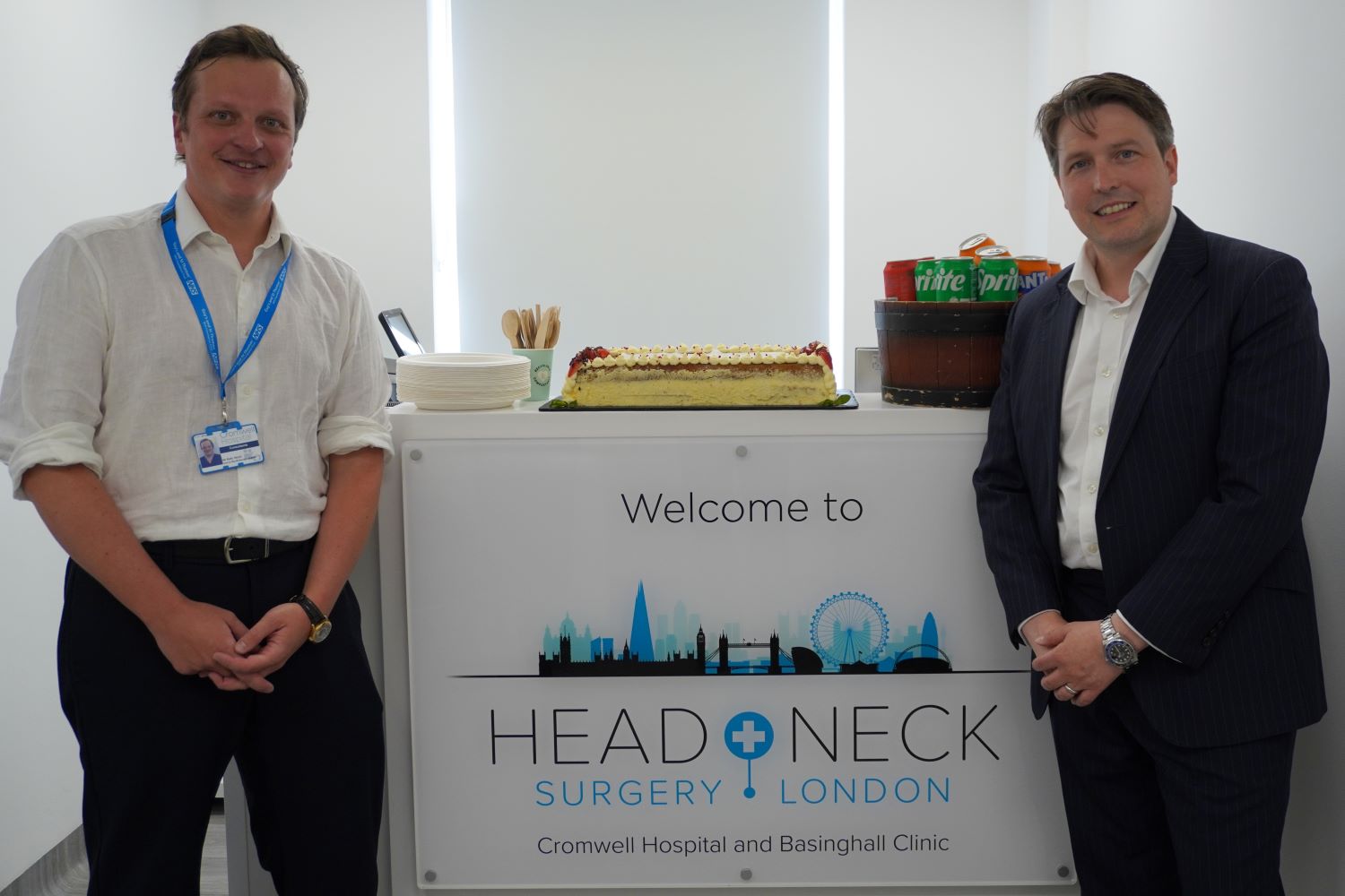 Mr Fry and Mr Niziol at the opening of the Head and Neck Surgery London outpatient centre
